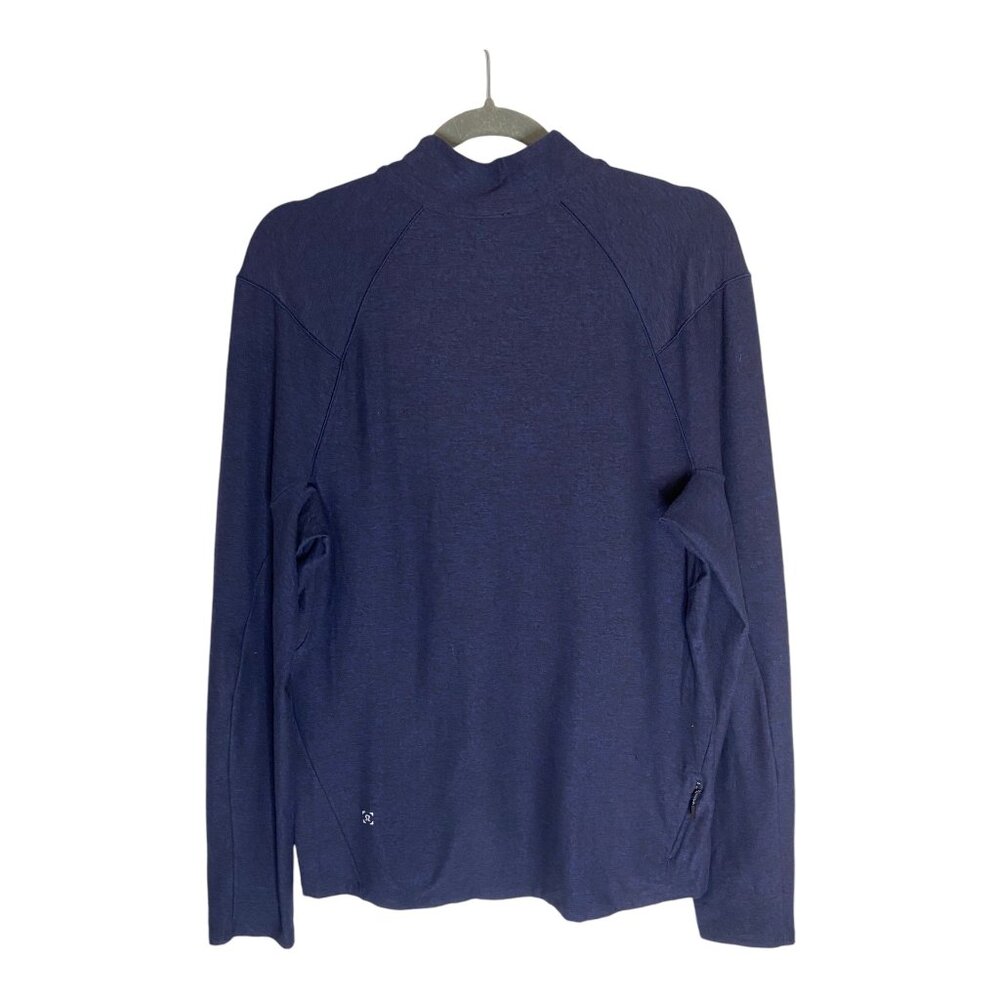 Lululemon Surge Warm 1/2 Zip Heathered Hero Blue Black-sz Medium - Picture 2 of 10
